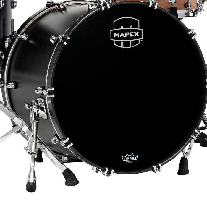 Mapex Saturn 22" x 16" Maple/Walnut Bass Kick Drum - Satin Black (SRB2216AFB)