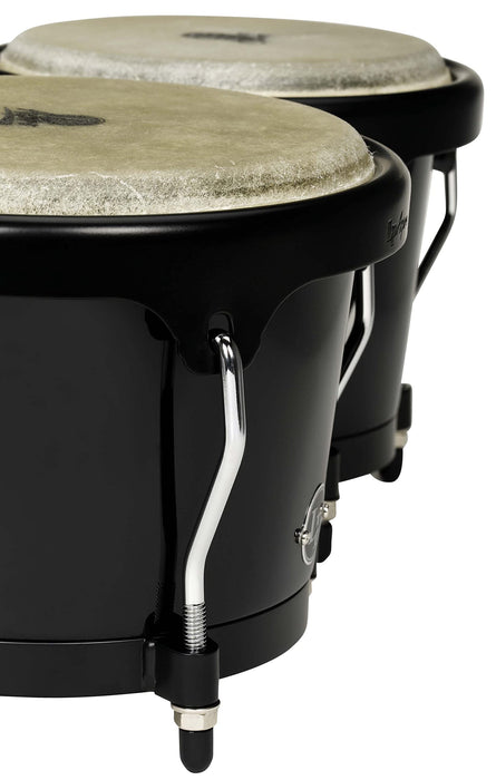 LP Aspire Fiberglass Bongo Set, Black with Black Hardware (LPA601F-BK)