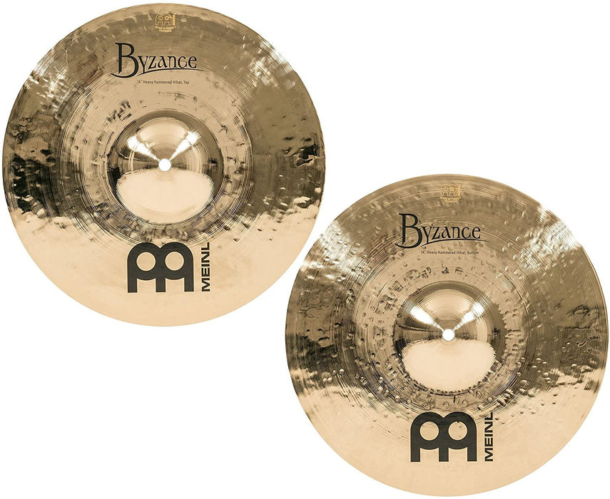 Meinl Cymbals Byzance 14" Dual Hihats, Pair — MADE IN TURKEY — Hand Hammered B20 Bronze, 2-YEAR WARRANTY, B14DUH