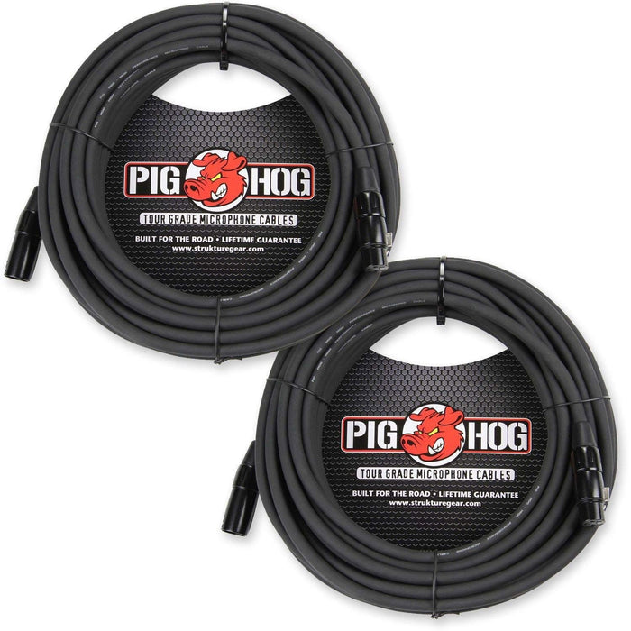 Pig Hog 8mm 50 Foot Tour Grade XLR Mic Cable -2-Pack (PHM50)