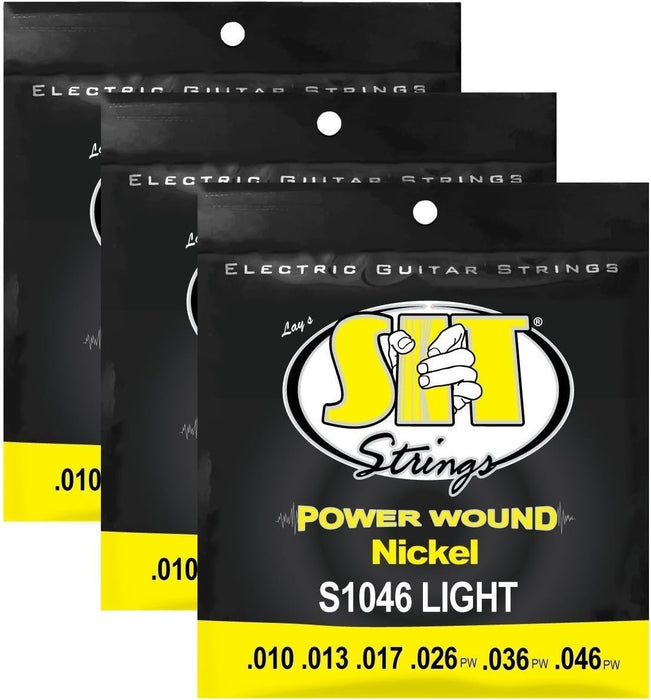 S.I.T. Strings S1046 Light Nickel Power Wound Electric Guitar Strings - 3 Sets