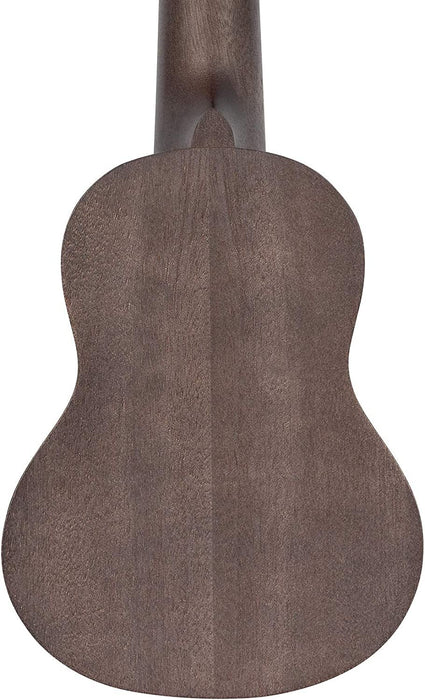 Ortega Guitars, 4-String Keiki Series Sopranino Ukulele with Turtle Etching, Right, Transparent black, (K1-CO)