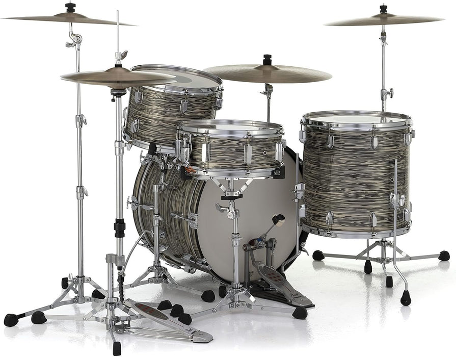 Pearl President Series Deluxe 3-piece 75th Anniversary Edition Shell Pack in Ocean Ripple (#767) covered finish featuring 22"x14" Bass Drum w/Cymbal Holder, 13"x9" Tom, and 16"x16" Floor Tom