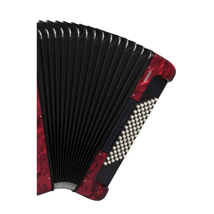 Hohner Bravo III 72 Chromatic Piano Key Accordion - Pearl Red (BR72RED)