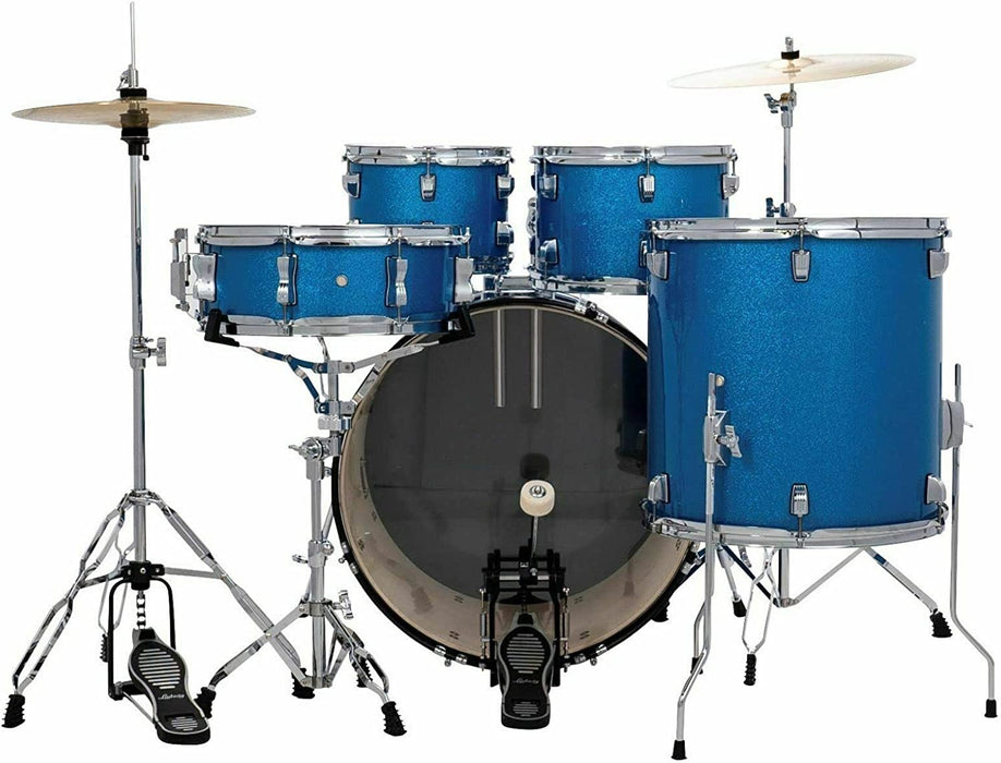 Ludwig Accent Drive Blue 5-Piece Drum Set (Includes Hardware, Throne, Pedal, Cymbals, Sticks and Drum Key)