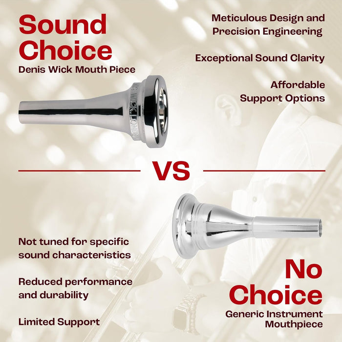 Denis Wick Steven Mead Euphonium Mouthpiece Silver Plated, 5880E-SM3.5 - Barrel Backbore for Balanced Airflow & Tone - Large Shank Fitting Euphonium Accessories Easy Articulation-26.40 x 6.80 x 7.6mm