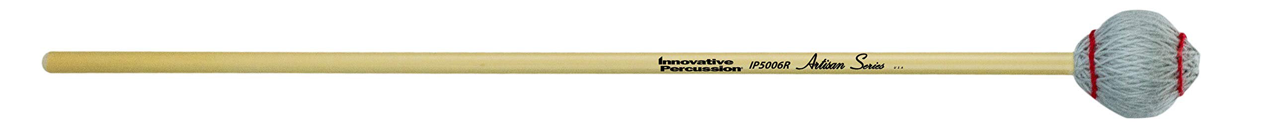 Innovative Percussion IP5006R Artisan Series Very Hard Light-Gray Yarn Head Marimba Mallets W/Rattan Handles, Pair