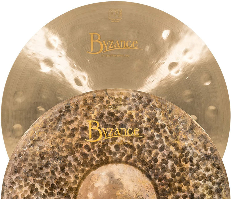 Meinl Cymbals Byzance 14" Dual Hihats, Pair — MADE IN TURKEY — Hand Hammered B20 Bronze, 2-YEAR WARRANTY, B14DUH