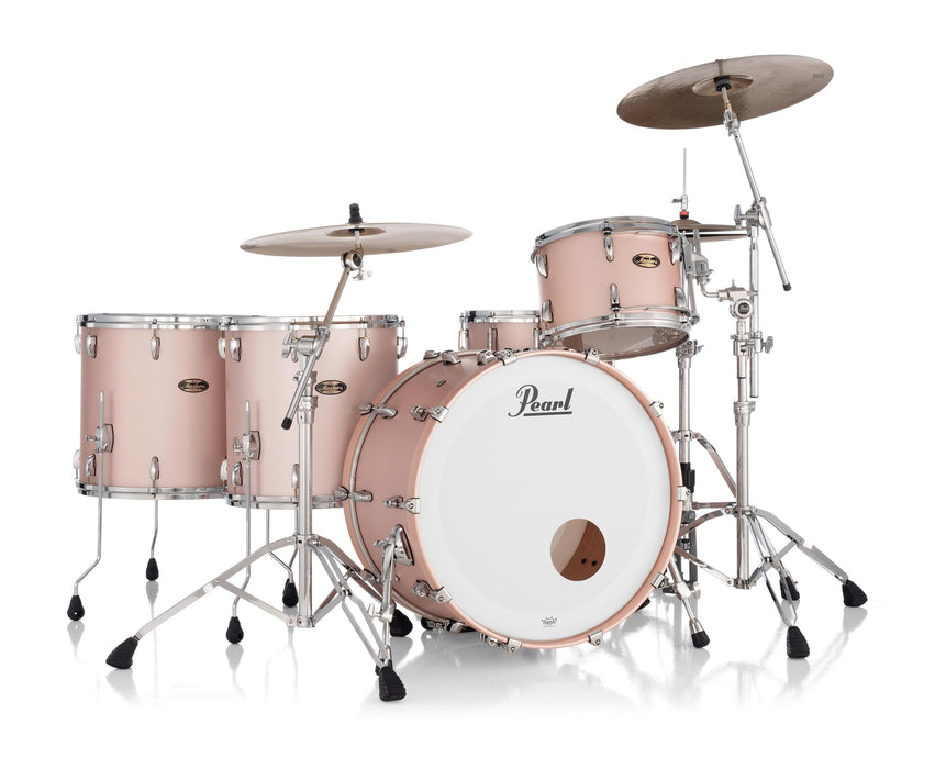 Pearl Masters Maple Gum 3-Piece Shell Pack 24x14 Bass Drum 16x16 Floor Tom 13x9 Tom Satin Rose Gold
