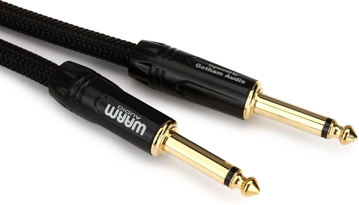 Warm Audio Premier Series TS 20-Foot Instrument Cable - 1/4" Straight to Straight, Black/Gold