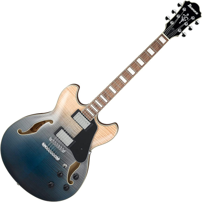 Ibanez Artcore AS73FM Semi-Hollow Electric Guitar - Transparent Indigo Fade