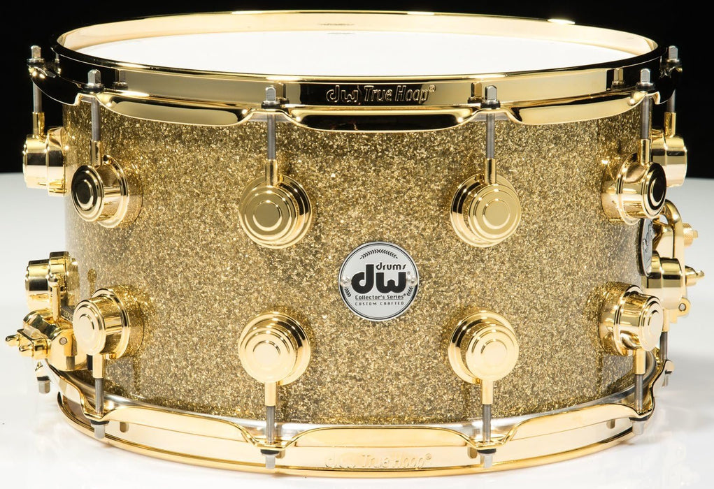 DW Collector's Series Snare Drum - 8 x 14 inch - Gold Glass FinishPly with Gold Hardware