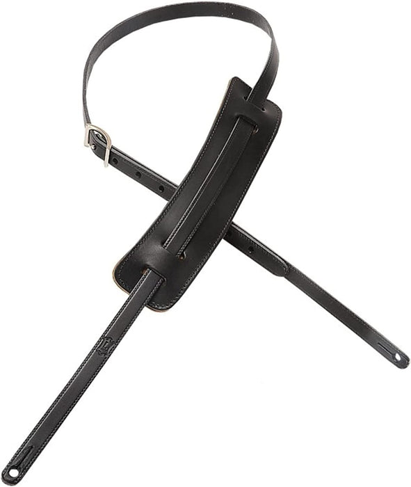 Levy's Leathers M25-BLK 50s-Style Veg-Tan Leather Guitar Strap, Black