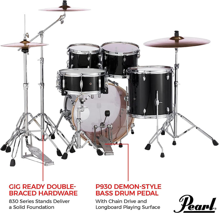 Pearl Export 5-Piece Drum Set with 830-Series Hardware Pack - Jet Black (EXX705N/C31)