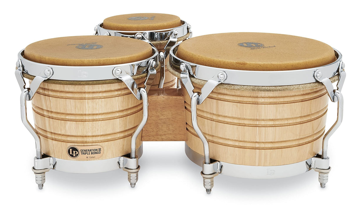 Latin Percussion LP202-AW Bongo Drum Natural / Chrome