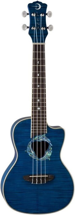 Luna Fauna Series Dolphin Quilted Concert Ukulele