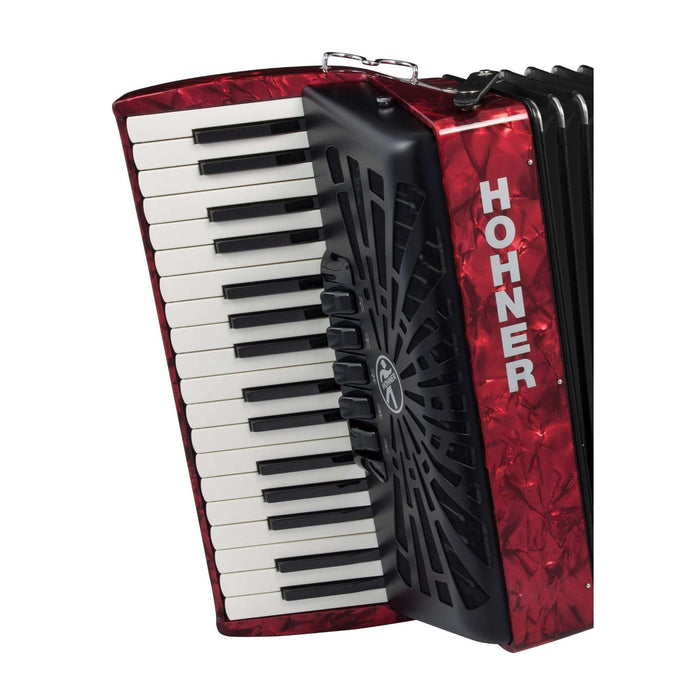 Hohner Bravo III 96 Chromatic Piano Key Accordion - Pearl Red (BR96RED)