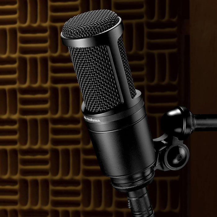 Audio-Technica AT2020 Cardioid Condenser Studio XLR Microphone, Ideal for Project/Home Studio Applications, Black