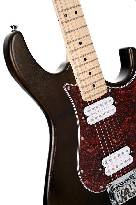 Cort G100 HH G Series Double Cutaway Electric Guitar, Open Pore Walnut