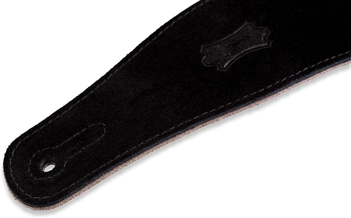 Levy's Leathers MS26-BLK 2.5" Hand-Brushed Suede Guitar Strap, Black