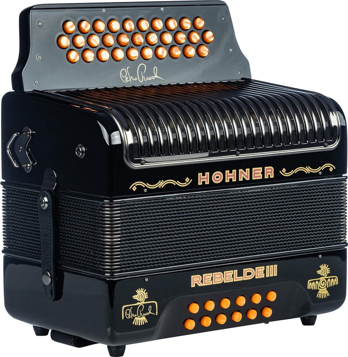 Hohner Limited Edition Corona Rebelde III GCF Accordion - Black (REBIII)