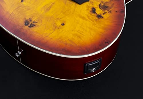 Washburn Deep Forest Burl Grand Auditorium Acoustic Electric Guitar, Amber Fade (DFBACEA-U )