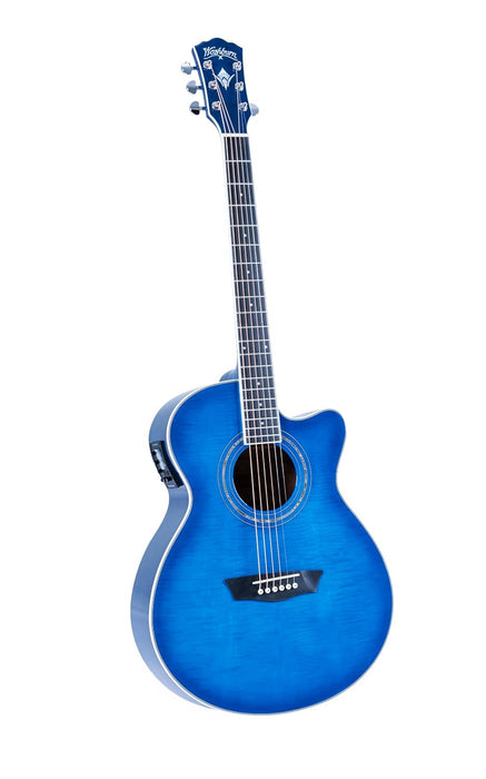 Washburn EA15 Festival Acoustic-Electric Guitar Transparent Blue