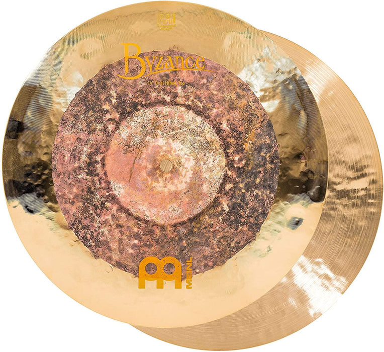 Meinl Cymbals Byzance 14" Dual Hihats, Pair — MADE IN TURKEY — Hand Hammered B20 Bronze, 2-YEAR WARRANTY, B14DUH