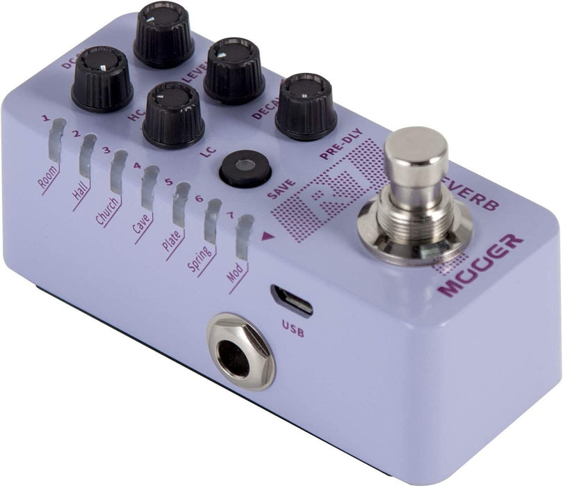 MOOER R7 Reverb 7 Different, Rich and Classic Reverb Types from the Church to Cave Reverb in a Compact Metal Shell with High Cut, Low Cut, Trail On Function…