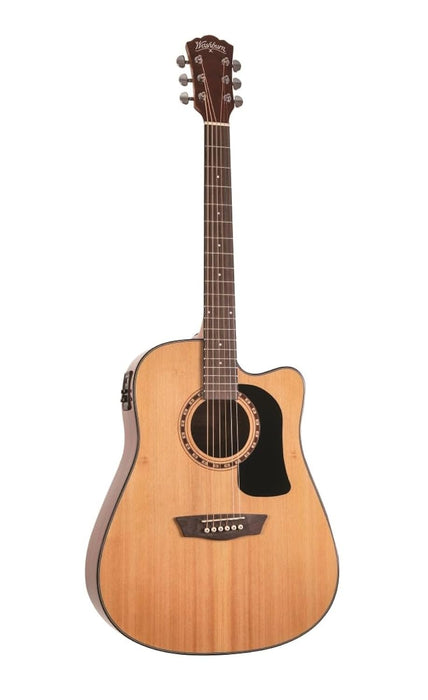 Washburn Apprentice D5CE Black Electro Acoustic Folk Guitar - Includes Gigbag, Strap and Picks