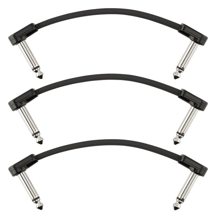 Fender Blockchain 4" Patch Cable, Guitar Cable, Guitar Accessories, 3-Pack, Angle/Angle