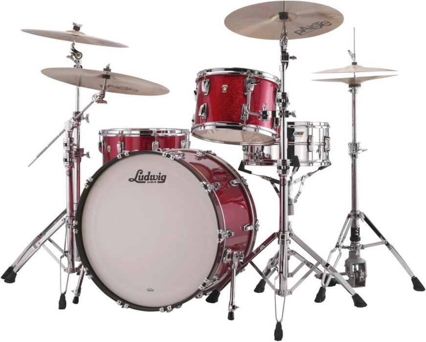 Ludwig Classic Maple Pro Beat Shell Pack w/24" Bass Drum - Red Sparkle (L84433AX27WC)