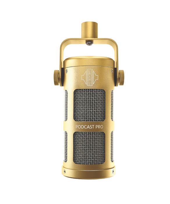 Sontronics Podcast Professional Dynamic Mic for Podcast, Broadcast, Streaming, Gaming & VC - XLR Connection, No Phantom Power Required - Lifetime Microphone Warranty - Designed & Built in UK (Gold)