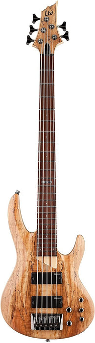 ESP LTD B-205SM Spalted Maple Five-String Bass Guitar, Natural Satin