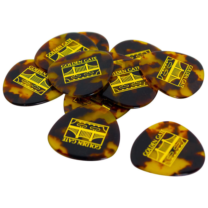 Golden Gate MP-12 Deluxe Tortoise Style Flat Pick - Rounded Triangle - Dozen