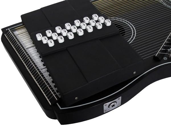 Oscar Schmidt 21 Chord Acoustic Electric Auto Harp, Black (OS73CE-U)