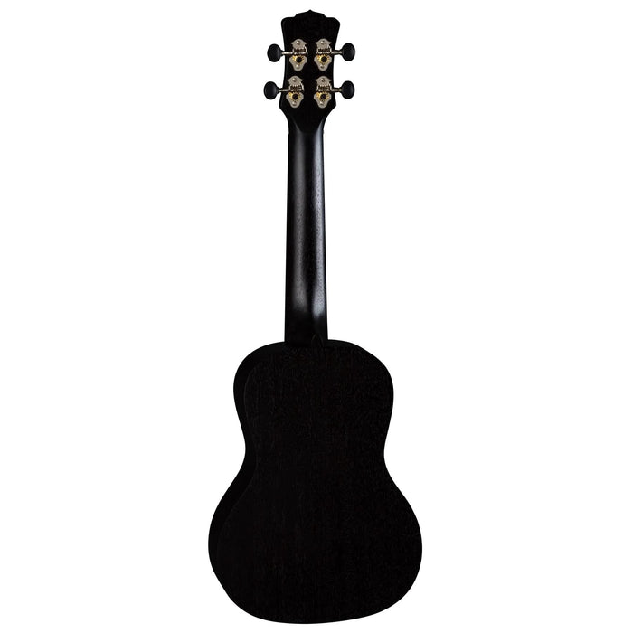 Luna Guitars, 4-String Vintage Mahogany Concert Ukulele, Black Satin, (UKE VMC BKS)