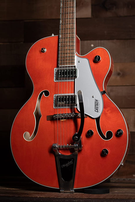 Gretsch G5420T Electromatic Classic Hollow Body 6-String Single-Cut Electric Guitar with Bigsby, Laurel Fingerboard, and Set-Neck Maple Neck (Right-Hand, Orange Stain)