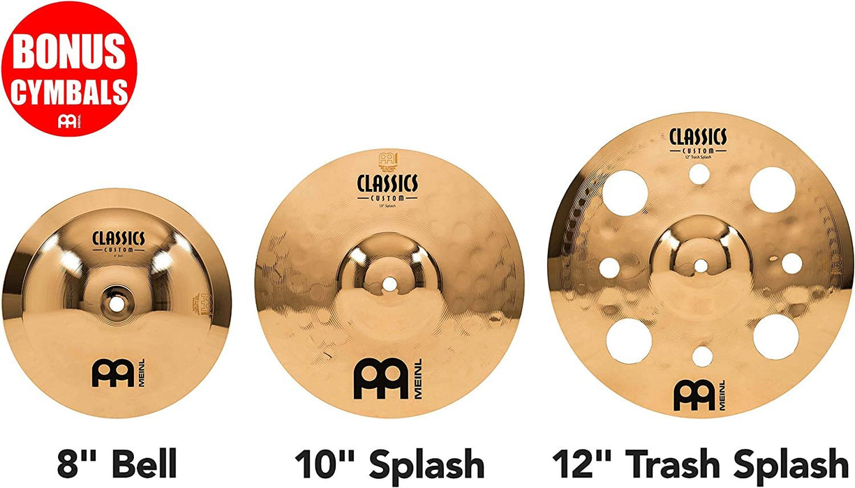 Meinl Cymbals CC4680-TRB Classics Custom Pack Triple Bonus Cymbal Box Set with FREE 8" Bell, FREE 10" Splash and FREE 12" Trash Splash (VIDEO)