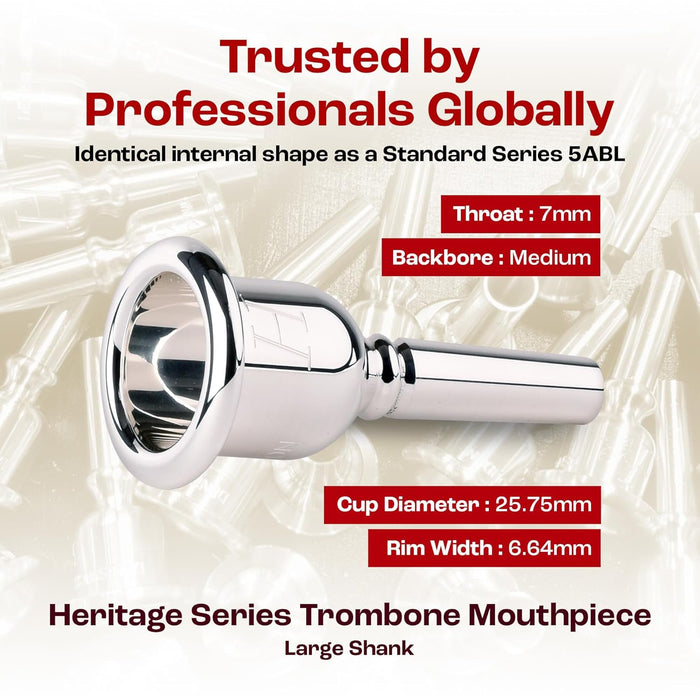 Denis Wick - Heritage Trombone Mouthpiece, Silver Plated, 5ABL