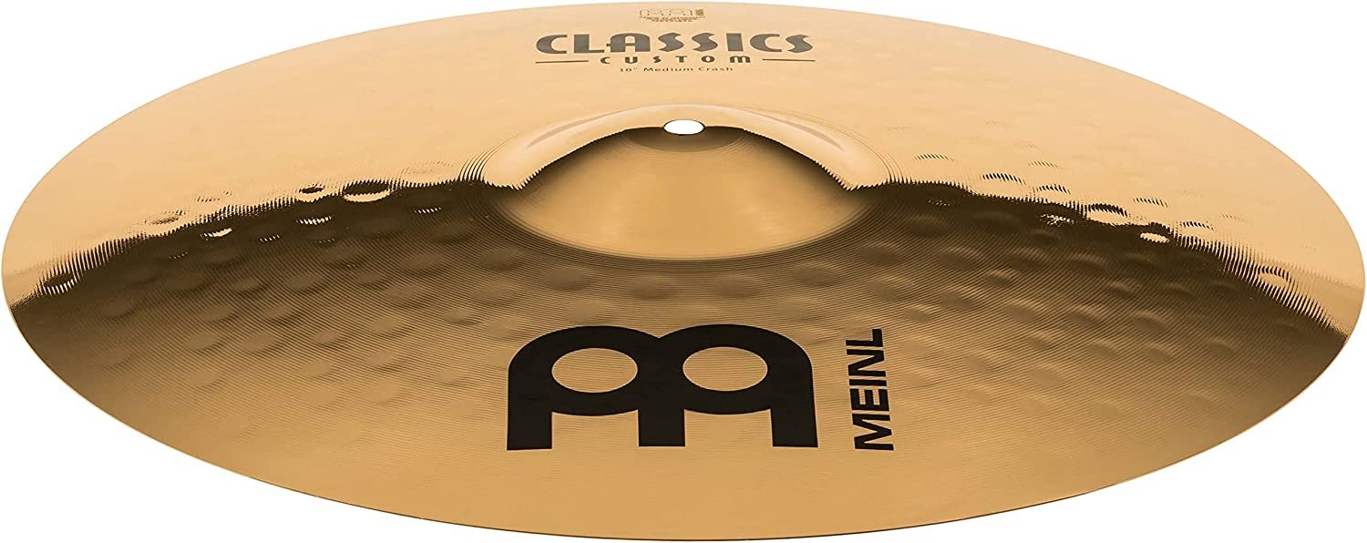 Meinl 18" Medium Crash Cymbal - Classics Custom Brilliant - Made in Germany, 2-YEAR WARRANTY (CC18MC-B)