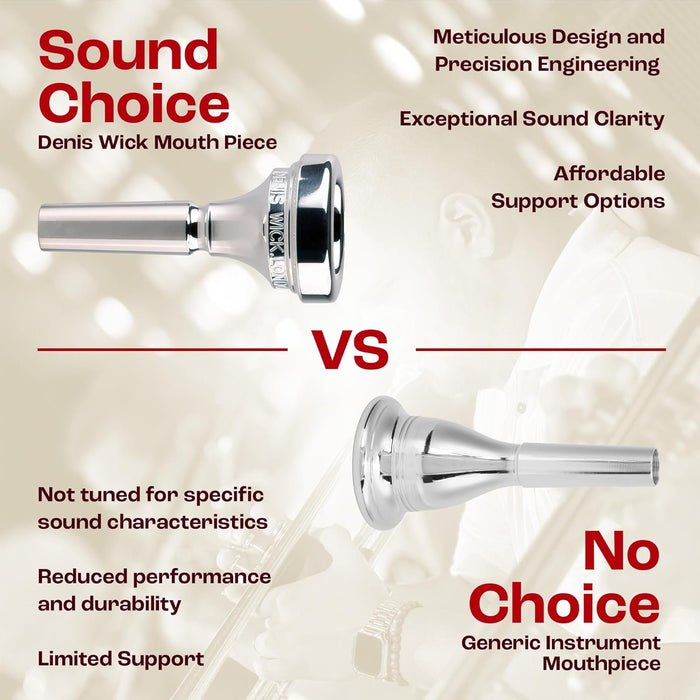 Denis Wick Classic Trombone Mouthpiece Silver Plated, 5880-12CS - V-Type Design for Balanced Tone & Smooth Response - Small Shank Fitting Trombone Accessory 24.7 x 6.5 x 6.1mm