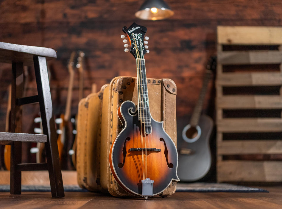 Washburn M3SEBRK F style Mandolin Brown Burst with Gig Bag