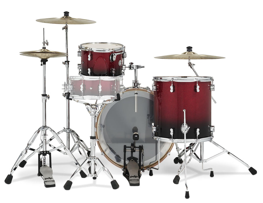 Pacific Drums & Percussion PDP Concept Maple 3-Piece Rock, Red/Black Fade Drum Set Shell Pack (PDCM24RKRB)