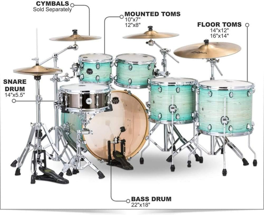 Mapex Armory Series 6-Piece Studioease Shell Pack w/Fast Toms - Ultramarine (AR628SFUCUM)