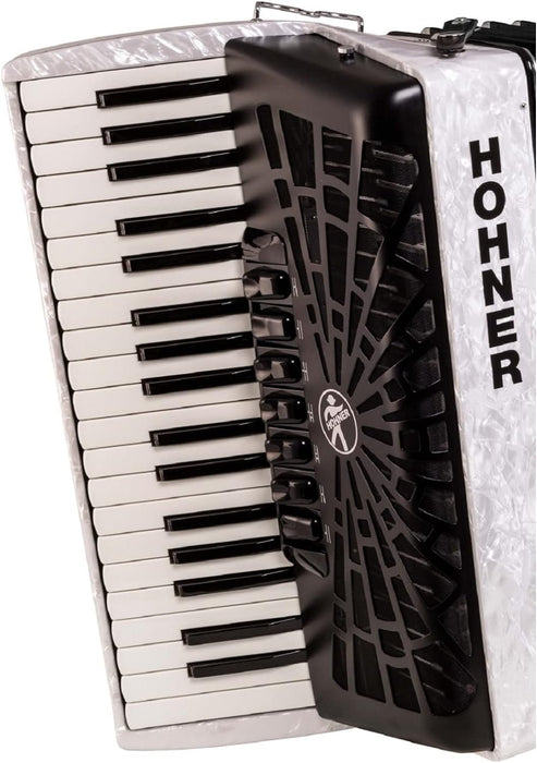 Hohner Bravo III 96 Chromatic Piano Key Accordion - Pearl White (BR96WH)