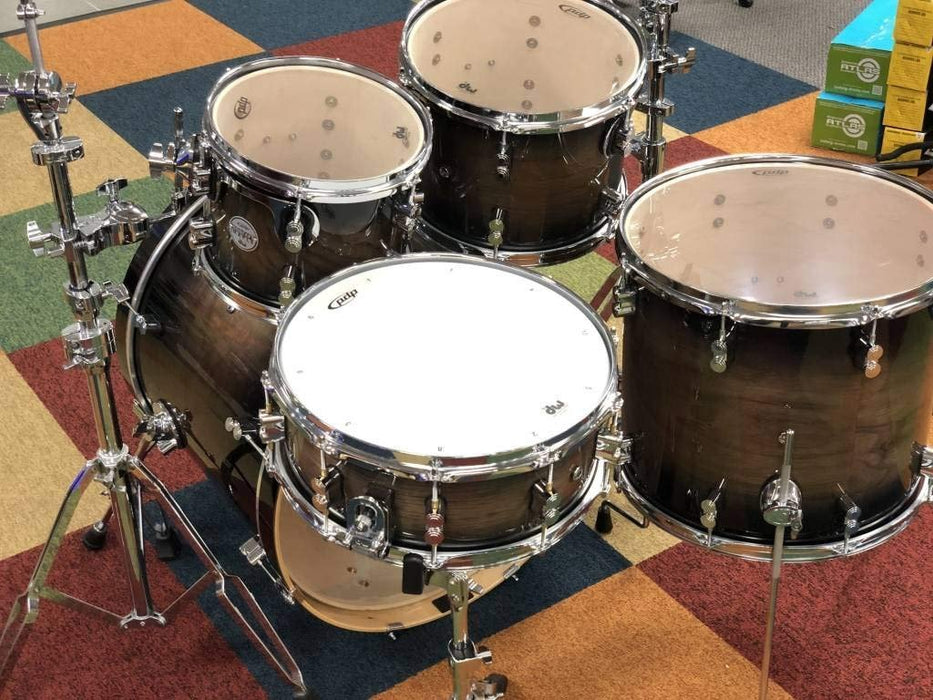 Pacific by DW 5-Piece Concept Maple Exotic Shell Pack (Charcoal Burst over Walnut) (PDCMX2215WC)