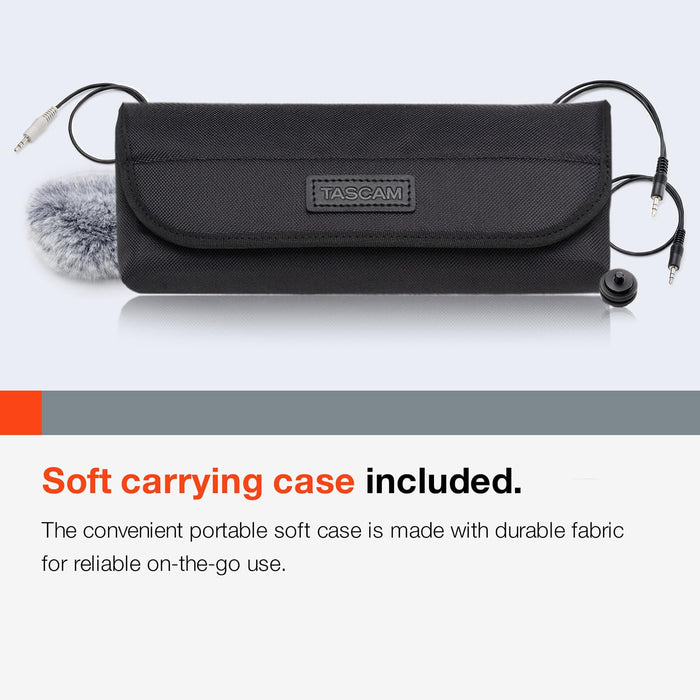 Tascam AK-DR11CMKII Microphone Windscreen, Cold Shoe Mount, I/O cables, Soft Bag,Black