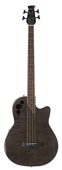 Ovation Applause 4 String Acoustic-Electric Bass Guitar, Right, Transparent Black Flame Maple (AEB4IIP-TBKF)