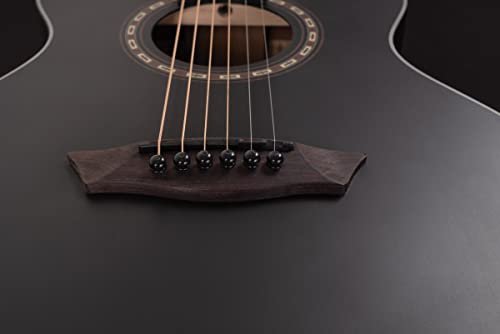 Washburn G-Mini 5 Apprentice Series 7/8 Size Acoustic Guitar, Black Matte (AGM5BMK-A-U)